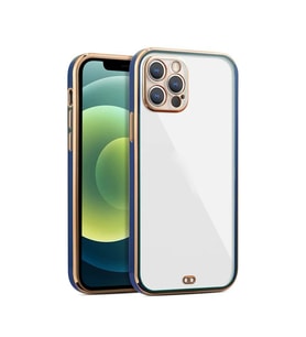 iPhone  13 Pro    Arka kapak Kılıf   Mavi   kenarlı  rose