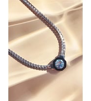 Wisstoria Collections Gümüş Renk Mineli Taş Detaylı Çelik Kadın Kolye 40+5 cm