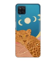 Samsung Galaxy A12 Uyumlu Leopar Tasarımlı Şeffaf Telefon Kılıfı