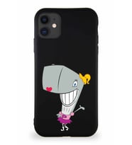 Apple iPhone 11 Soft Premier Kapak Pearl Yengeç Tasarımlı Silikon Kılıf - Siyah (Şeffaf)
