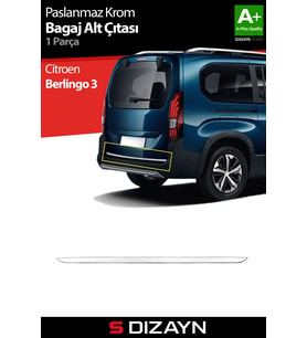 S-Dizayn Opel Combo E Krom Bagaj Alt Çıtası 2019 Üzeri A+ Kalite