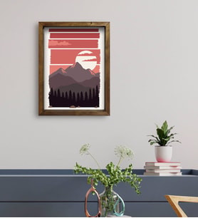 BK Gift Otel Odası Konseptli Doğal Masif Ahşap Çerçeveli Tablo 45x65cm-20