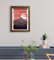 BK Gift Otel Odası Konseptli Doğal Masif Ahşap Çerçeveli Tablo 45x65cm-20