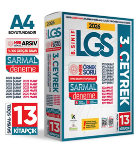 2026 8.Sınıf LGS 3. ÇEYREK Şubat-Mart Ayı MEB Örnek Soru Tıpkı Basım Sarmal Deneme Paketi Çözümlü