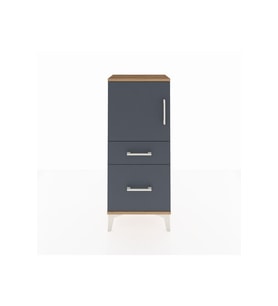 Arges Komodin 2 Raflı 2 Çekmeceli Tek Kapaklı 44x30x106 Çam-Antrasit