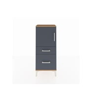 Arges Komodin 2 Raflı 2 Çekmeceli Tek Kapaklı 44x30x106 Çam-Antrasit