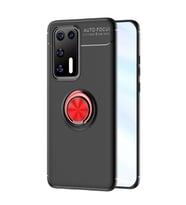 Huawei P40 Kılıf Range Yüzüklü Silikon - Siyah-kırmızı