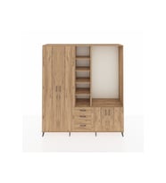 Hyperion Dolap 13 Raflı 3 Çekmeceli 4 Kapaklı 220x44x243 Çam-Çam/Çam