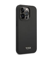 TUMI iPhone 14 Pro Max Kılıf TUMI M-safe Şarj Özellikli Deri Noktalı Dizayn Kapak (Siyah)