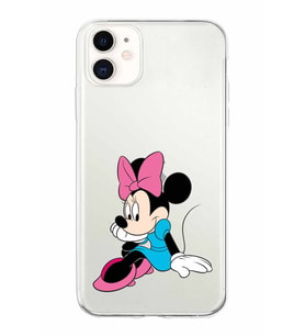 Apple iPhone 11 Uyumlu Kapak Minnie Mouse Tasarımlı Şeffaf Silikon Kılıf