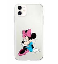 Apple iPhone 11 Uyumlu Kapak Minnie Mouse Tasarımlı Şeffaf Silikon Kılıf