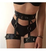 Dominant Touch Deri Bel ve Bacak Harness Takımı