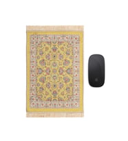 Bursa İpek Hardal Dekoratif Küçük Halı Mousepad