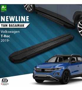 S-Dizayn VW T-Roc NewLine Siyah Yan Basamak 173 Cm 2019 Üzeri A+ Kalite