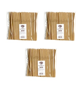 Roll-Up Doğaya Dönüş Ekolojik Doğal Körüklü Kraft Kağıt Pipet - 6 mm. - 19.5 Cm. - 100'lü 3 Paket