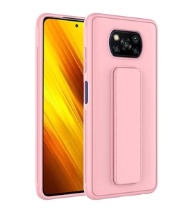 Xiaomi Poco X3 Kılıf Zore Qstand Katlanabilir Standlı Kılıf (Pembe)
