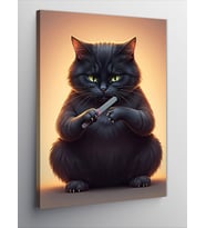 Kanvas Tablo Tırnak Törpülüyen Kedi