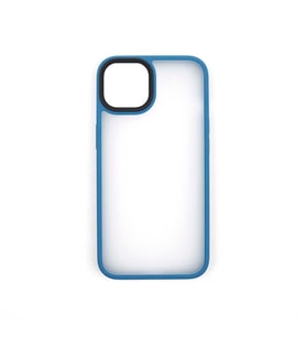 iPhone 13 Mini Kılıf Kenarları Renkli Arkası Mat Kılıf (Mavi)