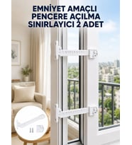 Emniyet Amaçlı Pencere Açılma Sınırlayıcı Aparat 2 Adet Yeni Nesil