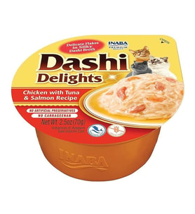 INABA Dashi Delights Tavuk, Ton Balığı & Somon Balıklı Kedi Çorbası 70 Gr