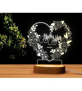 BK Gift Kişiye Özel İsimli Tarihli Dekoratif Led Lamba, Gece Lambası, Sevgiliye Hediye, Işıklı Pleksi Biblo-4
