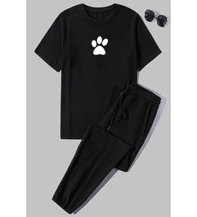 Unisex Paw 2'li Eşofman Takımı (Siyah)