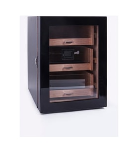 Parmida Humidor / Üç Katlı Puro Saklama Kutusu - Siyah 0119 (Karamel)