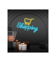 Shopping Yazılı ve Şekilli Neon Tabela