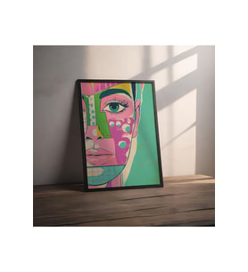 Dekoratif Çerçevesiz Poster Pop Art Yüz Çerçevesiz Tablo