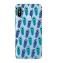 PrintiFy Xiaomi Mi A2 ile Uyumlu 1mm Slim Fit Nazar Boncuğu 4 Baskılı Şeffaf  Kılıf