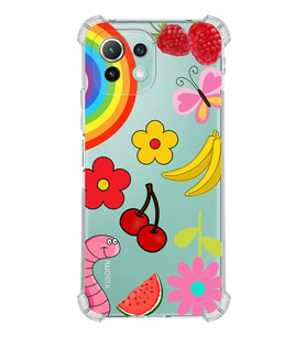 PrintiFy Xiaomi Mi 11 Lite Uyumlu Water Color 5 Baskılı Şeffaf Köşe Korumalı Antişok Kılıf