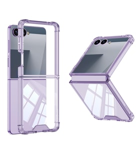 Galaxy Z Flip 7 Kılıf Full Camlı Kıpta Kapak (Mor)