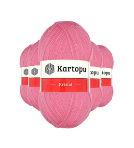 Northcity Kristal Çift Katlı El Örgü İpi Koyu Pembe 5'li Paket - İpeksi Doku & Kolay Örgü