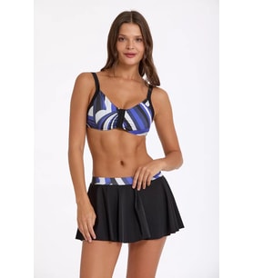LYYN Argento 1286-3011 Kadın Etekli Nadide Bikini (Desenli)