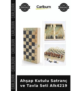 Özel Üretim Oyun Hediye Kutu Ahşap Kutulu Satranç ve Tavla Seti Alk4219