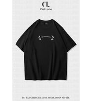Unisex Kadın Erkek No Rain No Gain Baskılı Özel Tasarım Oversize T-shirt (Siyah)
