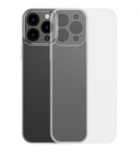 Baseus Frosted Glass iPhone 13 Pro 6.1inch Shockproof Koruyucu Kılıf (Şeffaf)