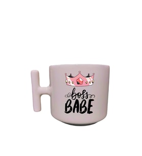 Boss Babe Yazılı Krem Rengi Eğlenceli Esprili Özel Tasarım Baskılı T Kupa Bardak Latte Bardağı