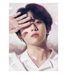 Jungkook Dijital Sanat Eseri Tablo Ahşap Poster Dekoratif Kod1267