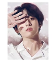 Jungkook Dijital Sanat Eseri Tablo Ahşap Poster Dekoratif Kod1267