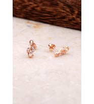 Sol Anahtar Rose Gümüş Küpe 4792