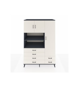 Kronos Dolap 9 Raflı 6 Çekmeceli 3 Kapaklı 132x59x195 Antrasit-Aytaşı/Aytaşı