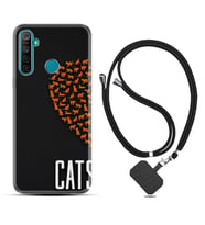Realme 5i 5 Pro 6i 7 Pro 8 Kılıf Boyun Askılı Silikon Cats 1792