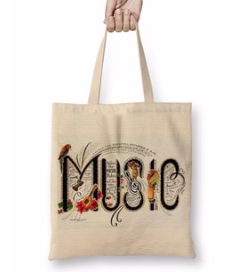Müzik 2 Bez Çanta Uzun Saplı