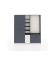 Arges Dolap 13 Raflı 3 Çekmeceli 4 Kapaklı 220x30x243 Antrasit-Antrasit/Aytaşı