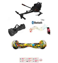 Elektrikli Kaykay Scooter Akıllı Denge Hoverboard + HoverKart + Çanta FULL LEDLİ EXTREM PAKET D21