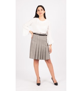 SORALLİNE 785 BAYAN 55 CM BOYUNDA PİLELİ ETEK (Siyah)