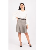 SORALLİNE 785 BAYAN 55 CM BOYUNDA PİLELİ ETEK (Siyah)