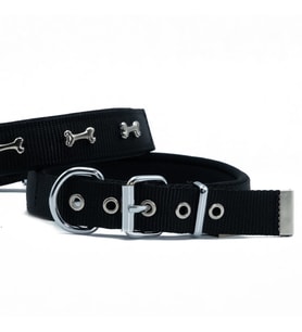 Doggie Konfor Dokuma Kemikli Boyun Tasması Siyah 2.5*37-45 cm(DSBT-2562 M)