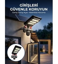 Akıllı Solar Güvenlik Kamerası 3 Lens Hareket Takip Özellikli Dış Ortam Kamera